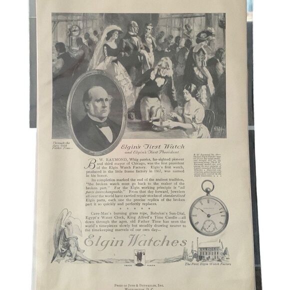 Vintage 1921 Elgin Watches Elgin’s First Watch Ad Advertisement - Picture 2 of 4
